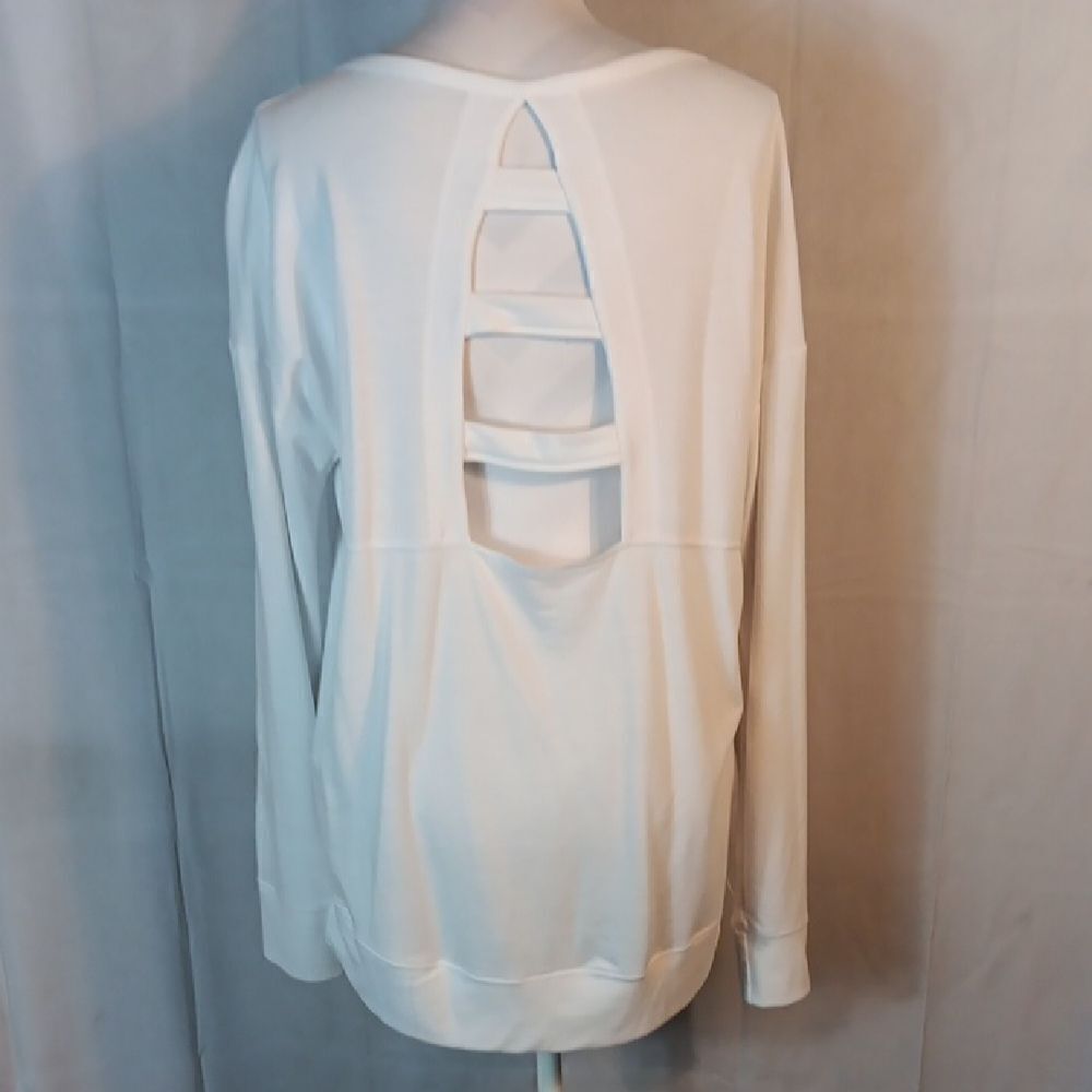 Balance Collection White Open-Back Sweater